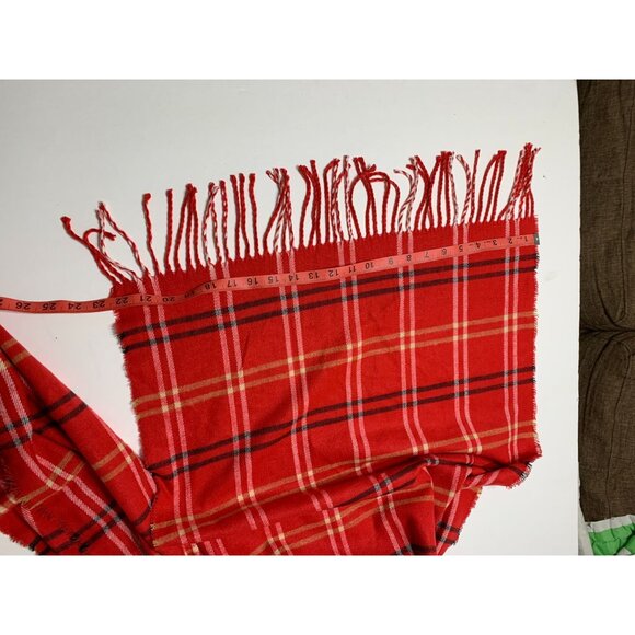 NWT Steve Madden Red Plaid Long Scarf - Picture 3 of 7